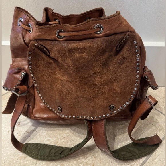 Campomaggi Teodorano Cognac Leather Big Backpack with Studs "Diamante" $925 USD - Picture 3 of 16
